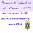 REUNIÃO CALENDÁRIO DE EVENTOS 2026