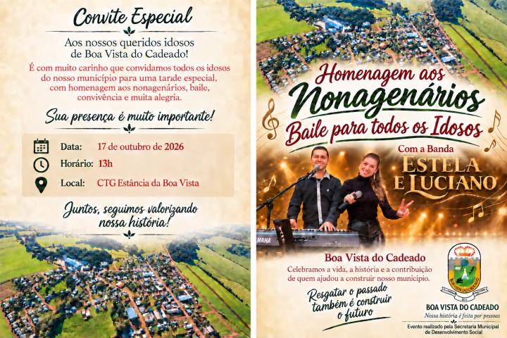 Prefeitura divulga programação da homenagem aos nonagenários e Dia da Pessoa Idosa